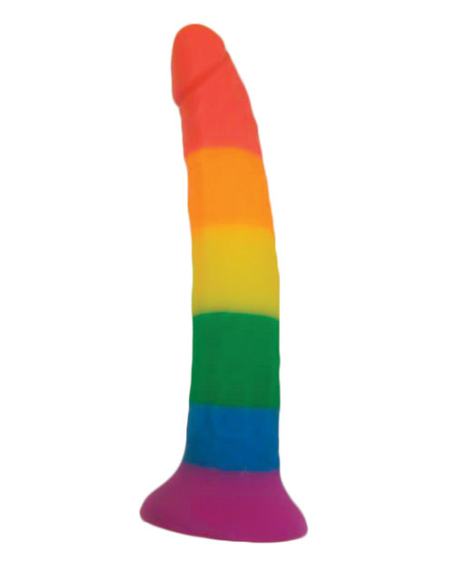 Rainbow 7&quot; Strap On Dildo w/Harness