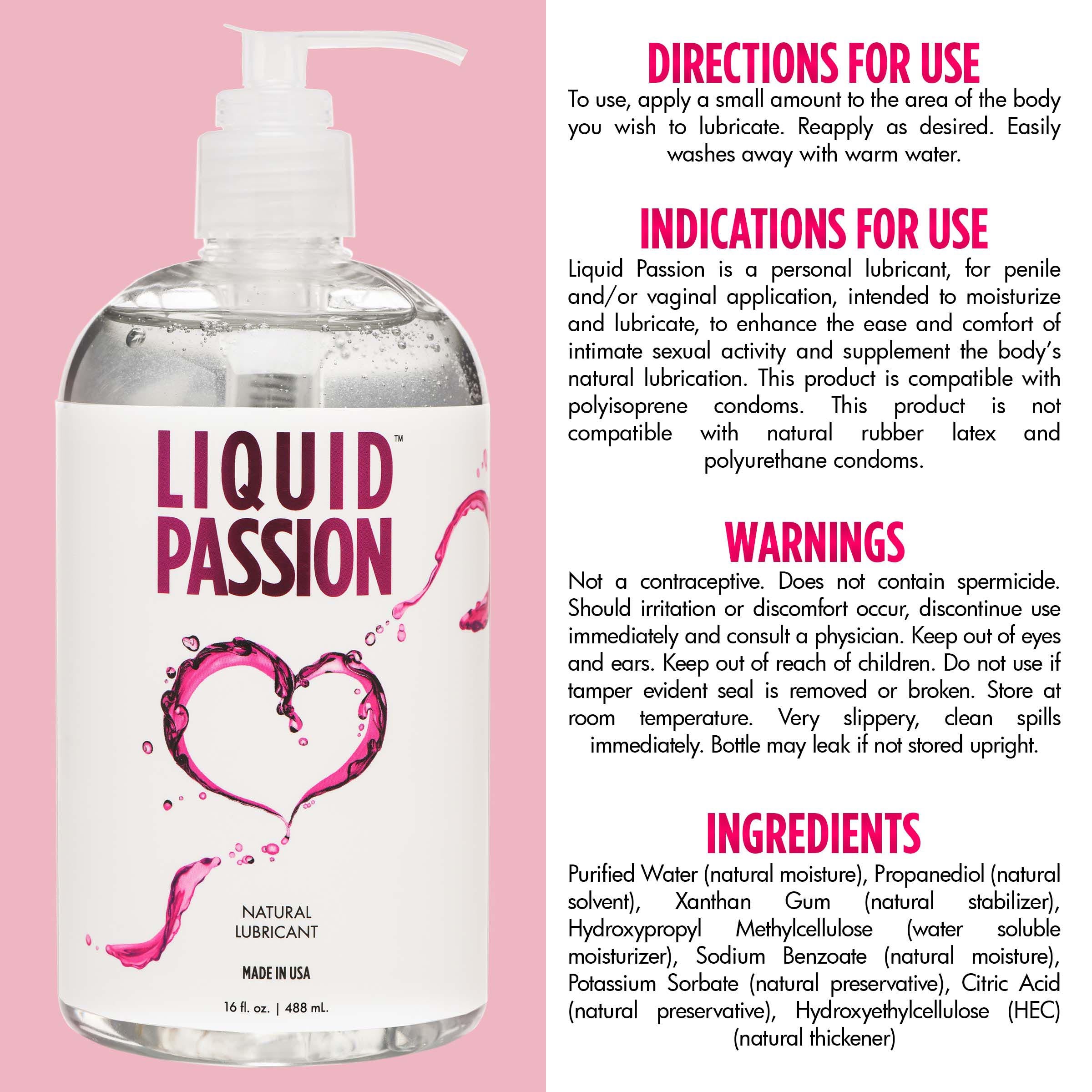 Liquid Passion Natural Lubricant - 16oz